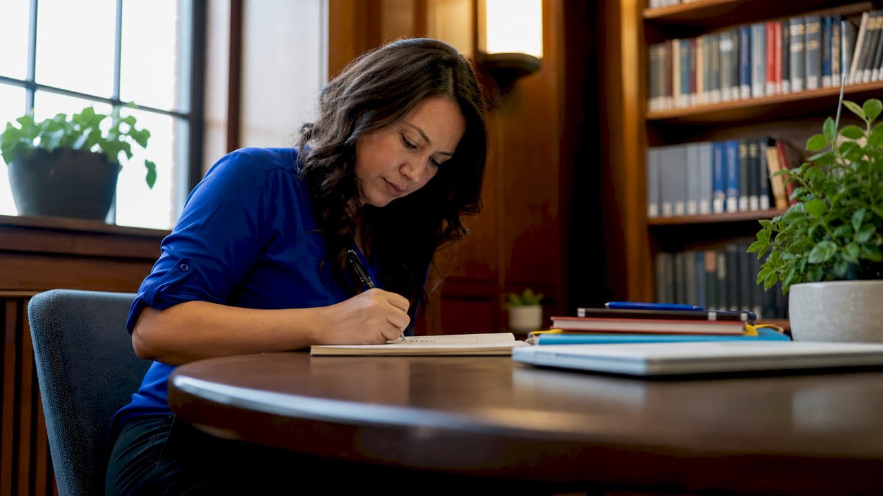 Professional woman in workplace language training