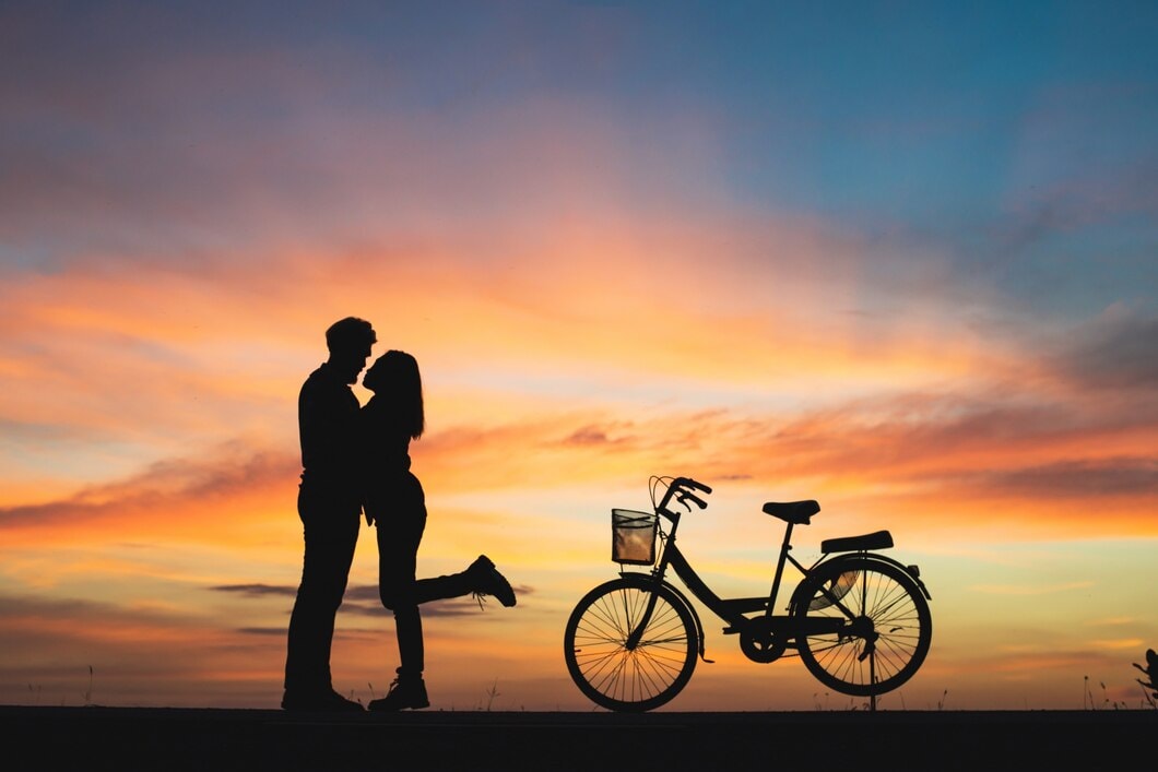 Couple with their bike