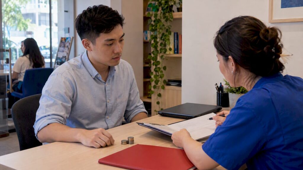 Learner comparing Singapore DELE exam costs
